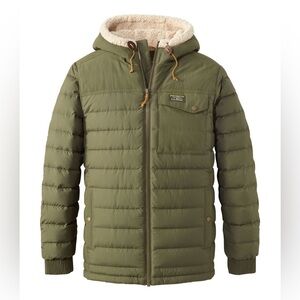 L.L. Bean - Mountain Classic Down Hooded Jacket, Sherpa-Lined - Men's Large